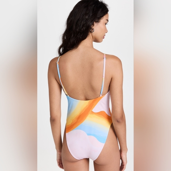 Mara Hoffman NWT Chrishell One Piece Pink Wave Swimsuit Size XL - Picture 2 of 4
